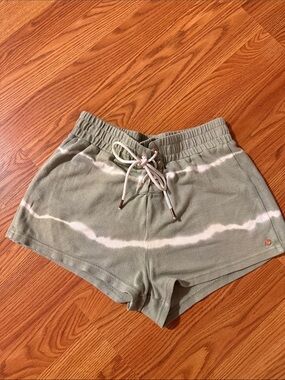Volcom Olive Green Tie-Dye Drawstring Athletic Shorts